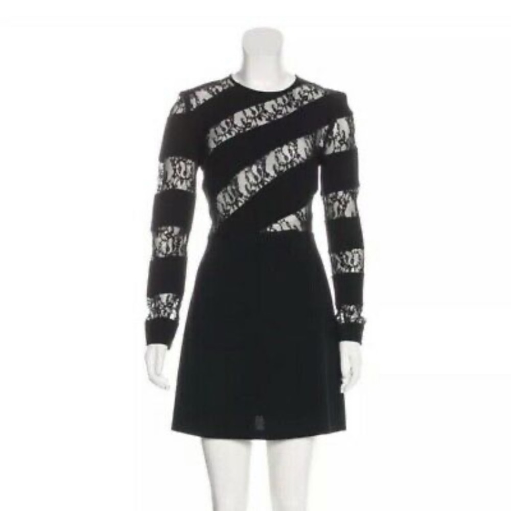 SANDRO PARIS LACE ACCENTED MINI BLACK